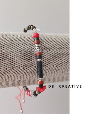 Men's 925 sterling silver with black onyx and mutli gemstone hand woven braceket